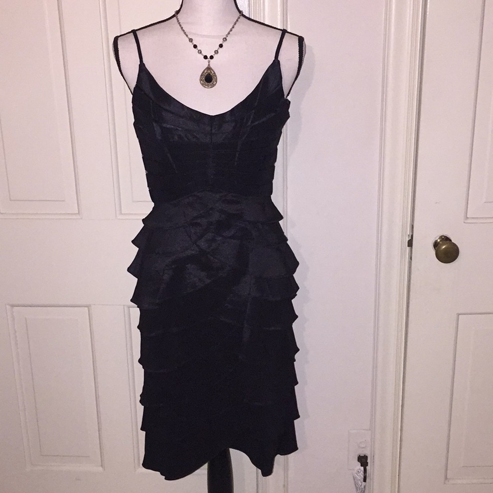 2 Piece Black Ruffled Layered Dress